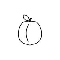 Aprikose Gliederung Vektor Symbol Illustration