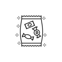 Süßigkeiten Paket Süßigkeiten Vektor Symbol Illustration