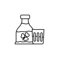 flaska, glas, alkohol vektor ikon illustration