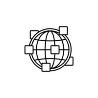 Netzwerk, Block Kette Vektor Symbol Illustration