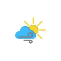 Wolke Sonne Wind Vektor Symbol Illustration