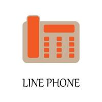 farbig Linie Telefon Vektor Symbol Illustration