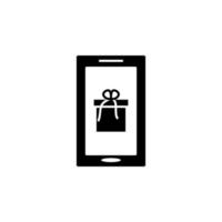 E-Commerce, Geschenk, Telefon Vektor Symbol Illustration