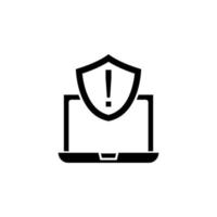 E-Commerce, Schutz, Laptop Vektor Symbol Illustration