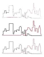 stad scape handdraw och linje vektor ikon illustration