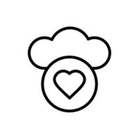 moln, hjärta vektor ikon illustration