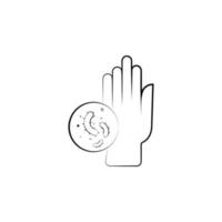 Hand, Bakterien Vektor Symbol Illustration