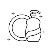 Geschirrspülen Waschmittel, Teller Vektor Symbol Illustration