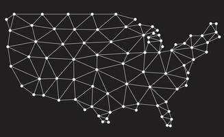 vektor låg polygonal förenad stater Karta.