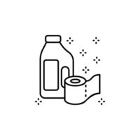 Toilette Papier Flasche Etikette Waschmittel Vektor Symbol Illustration