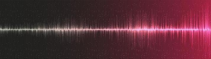 Panorama-Schwarzweiss-Schallwellenhintergrund, Technologie- und Erdbebenwellendiagrammkonzept, Entwurf für Musikstudio und Wissenschaft, Vektorillustration. vektor