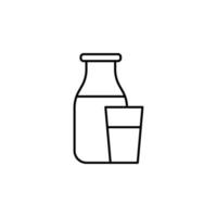 ein Flasche von Milch und ein Glas Vektor Symbol Illustration