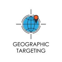 farbig geografisch Targeting Vektor Symbol Illustration