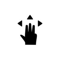 Hand, Finger, Geste, drehen, Bewegung Vektor Symbol Illustration
