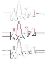 stad scape handdraw och linje vektor ikon illustration