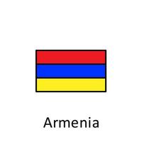 nationell flagga av armenia i enkel färger med namn vektor ikon illustration