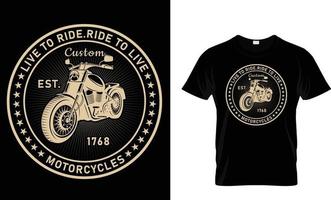 motorcykel t-shirt design vektor