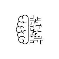 Gehirn Chip Schule Vektor Symbol Illustration