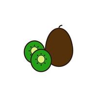 frukt kiwi färgad vektor ikon illustration