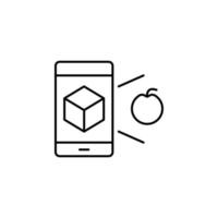 Handy, Mobiltelefon, Objekt, erweitert Wirklichkeit, Kamera, Apfel Vektor Symbol Illustration