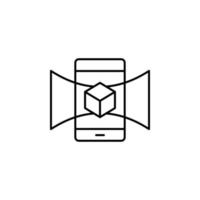 Handy, Mobiltelefon, erweitert Wirklichkeit, Panorama- Vektor Symbol Illustration
