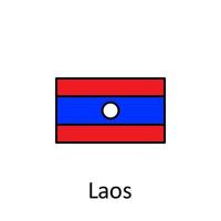 nationell flagga av laos i enkel färger med namn vektor ikon illustration