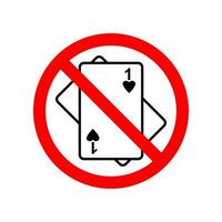 Glücksspiel verboten Vektor Symbol Illustration
