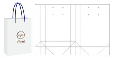 Papiertüte Verpackung gestanzt und 3D-Tasche Modell vektor