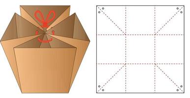 Box Verpackung gestanzte Vorlage Design. 3D-Modell vektor