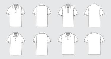 Weiß Gliederung Polo Hemd Attrappe, Lehrmodell, Simulation vektor
