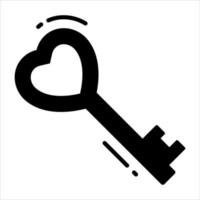 Holen Sie sich diesen schönen Vektor des Liebesschlüssels im modernen Stil, Premium-Symbol