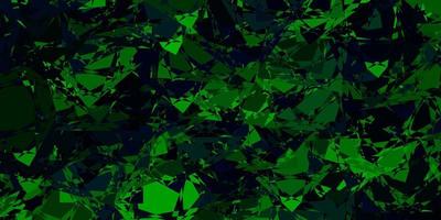 mörkgrönt vektormönster med månghörniga former. vektor