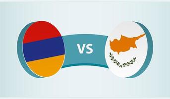 Armenien gegen Zypern, Mannschaft Sport Wettbewerb Konzept. vektor