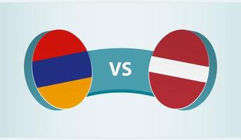 Armenien gegen Lettland, Mannschaft Sport Wettbewerb Konzept. vektor