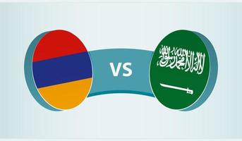 Armenien gegen Saudi Arabien, Mannschaft Sport Wettbewerb Konzept. vektor