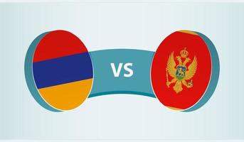 Armenien gegen Montenegro, Mannschaft Sport Wettbewerb Konzept. vektor