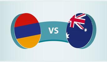 Armenien gegen Australien, Mannschaft Sport Wettbewerb Konzept. vektor