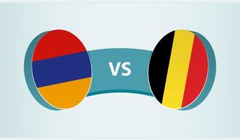 Armenien gegen Belgien, Mannschaft Sport Wettbewerb Konzept. vektor