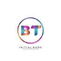 Brief bt bunt Logo Prämie elegant Vorlage Vektor