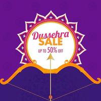 Dussehra försäljning affisch design med rosett pil illustration. vektor
