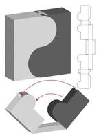 Box Verpackung gestanzte Vorlage Design. 3D-Modell vektor