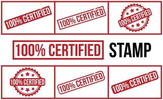 100 Prozent zertifiziert Gummi Briefmarke Siegel Vektor