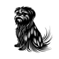 elegant shih tzu hund porträtt i svart och vit. vektor illustration perfekt för husdjursrelaterad mönster, Hem dekor, och Mer.