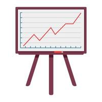 Büro Tafel mit ein Graph, zeichnen mit Markierungen. Vektor Illustration