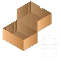 Box Verpackung gestanzte Vorlage Design. 3D-Modell vektor