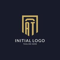 beim Logo Initiale mit geometrisch Schild gestalten Design Stil vektor