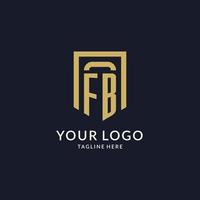 fb Logo Initiale mit geometrisch Schild gestalten Design Stil vektor