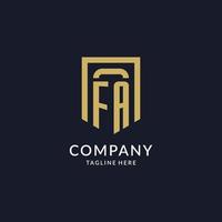Fa Logo Initiale mit geometrisch Schild gestalten Design Stil vektor