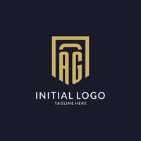 ag Logo Initiale mit geometrisch Schild gestalten Design Stil vektor