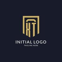 xt Logo Initiale mit geometrisch Schild gestalten Design Stil vektor